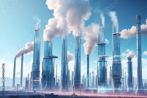 Future Air: Smart Towers Purifying Skies and Redirecting CO2 Underground in a Clean, High-Tech Urban Landscape