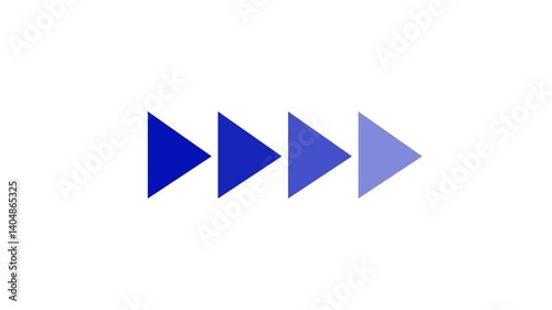 Fast forward blue symbols icon symbol animation on white background. Fast forward sign moving forward