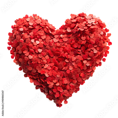 Red hearts valentine's symbol isolated on transparent background.