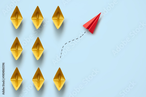 Stand out from the crowd success concept