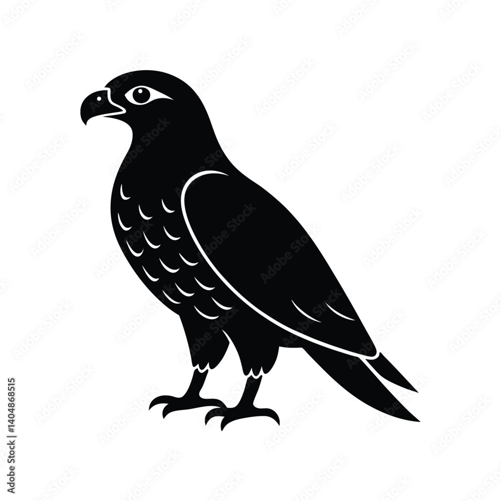 Fototapeta premium Majestic eagle vector illustration, a wild bird silhouette isolated on white.