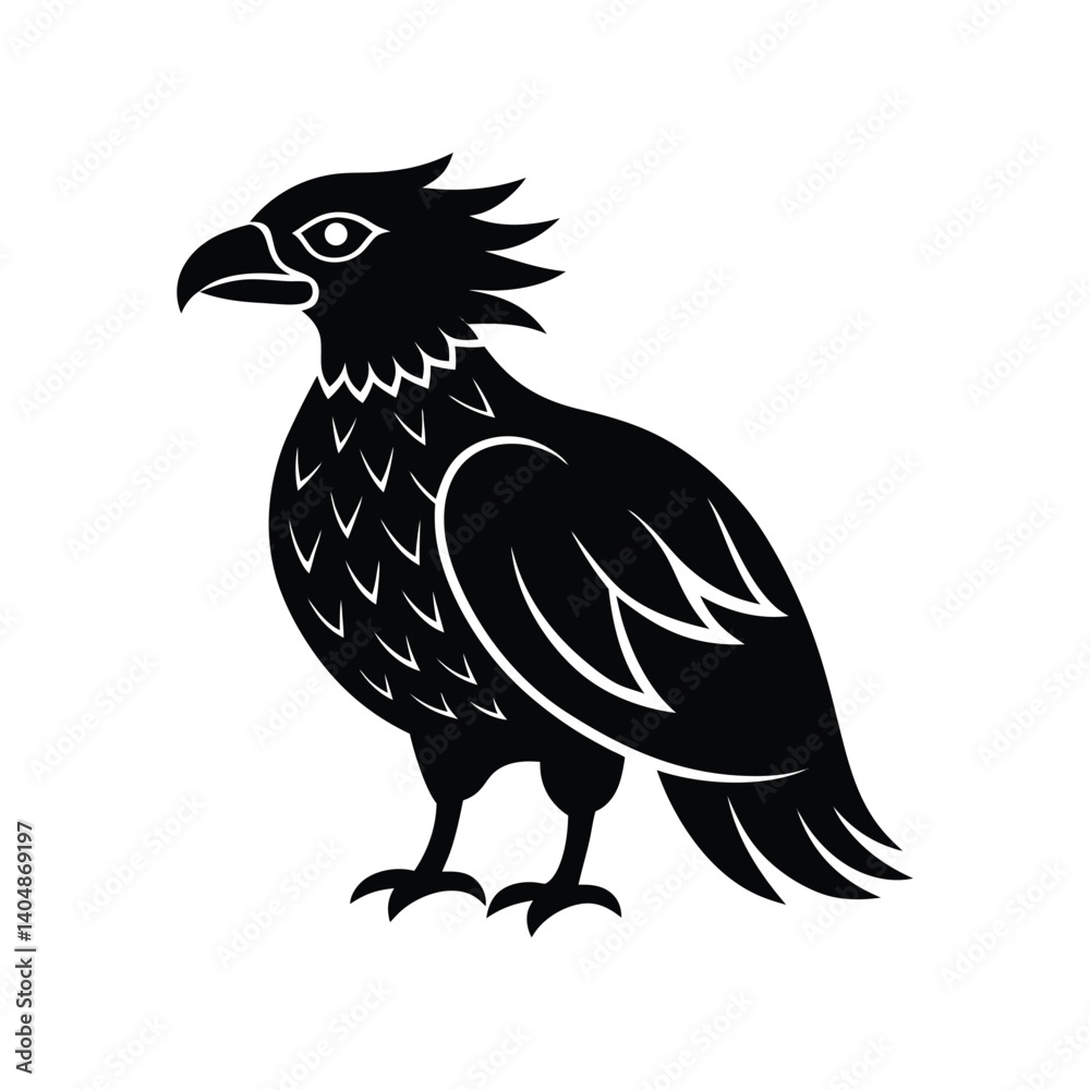 Fototapeta premium Majestic eagle vector illustration, a wild bird silhouette isolated on white.