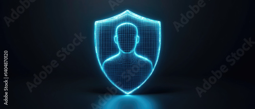 Protecting your identity from theft the human silhouette shield illustration for enhanced security awareness