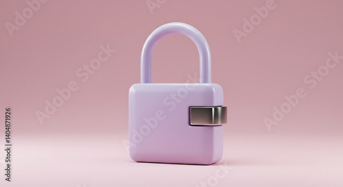 Obraz na płótnie Pink Padlock Icon on Black Background Symbolizing Security and Protection w salonie