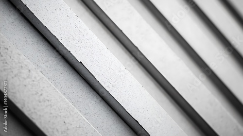 Close-up view of parallel, slanted white panels.