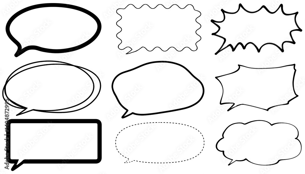 Fototapeta premium 線画吹き出しペン