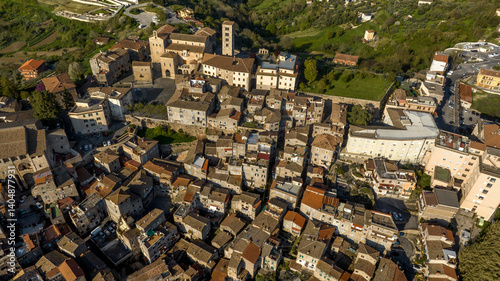 Obraz na płótnie Aerial view of the historic center of the town of Anagni which is located in the province of Frosinone in Lazio, Italy. It is known as the city of the popes. w salonie