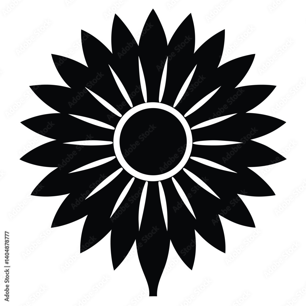 Sunflower icon vector isolated on white background Sunflower icon vector isolated on white background