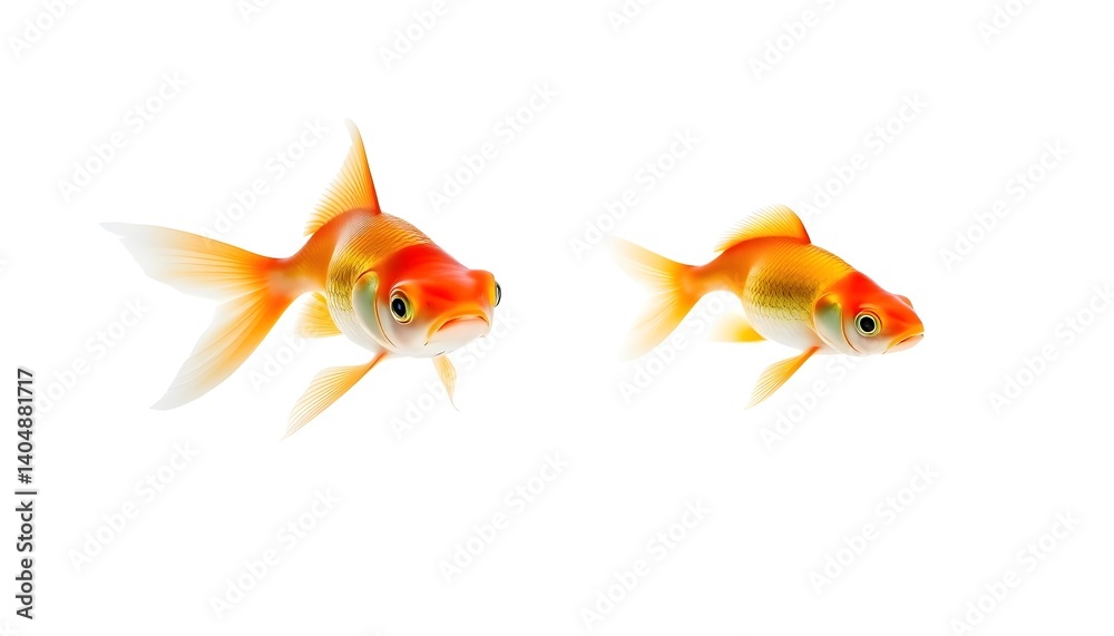 Dynamic goldfish swimming together in clear water aquatic life close-up view underwater concept Dynamic goldfish swimming together in clear water aquatic life close-up view underwater concept