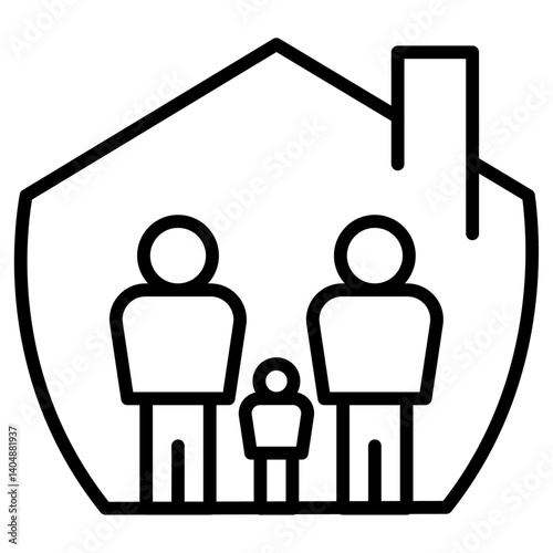 family safe at home icon Simple outline vector logo