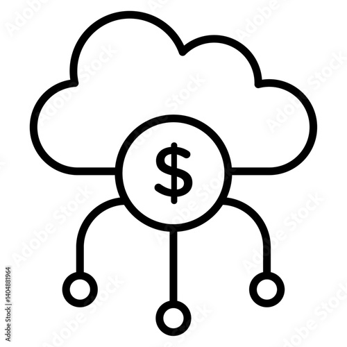 fintech industry icon Simple outline vector logo