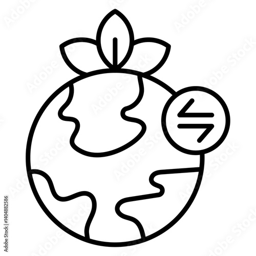 Globalization icon Simple outline vector logo