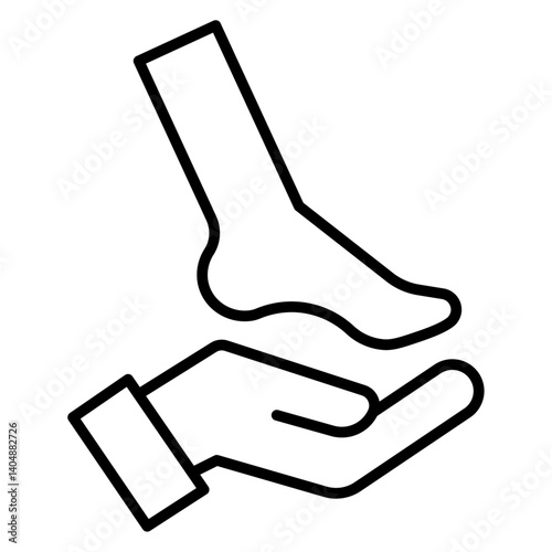 hand and foot icon Simple outline vector logo