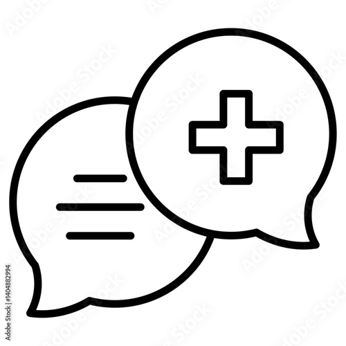 Healthcare Chat icon Simple outline vector logo
