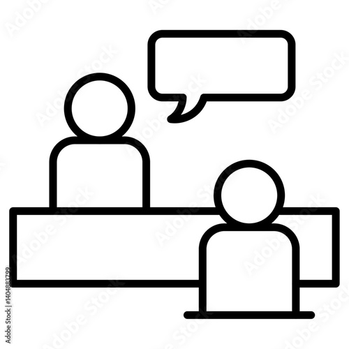 Job interview icon Simple outline vector logo