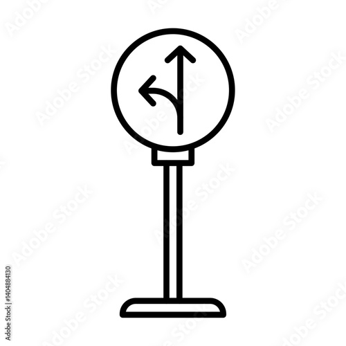 Left side road icon Simple outline vector logo