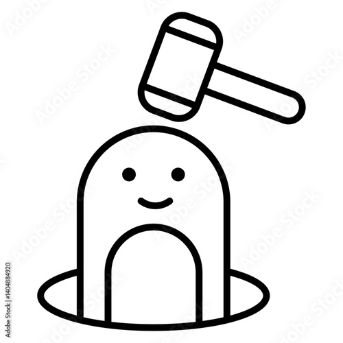 Mole Game Whack icon Simple outline vector logo