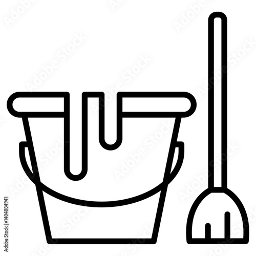 Mopping floors icon Simple outline vector logo