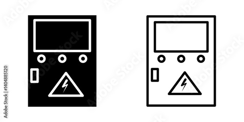  electric panel box icon on white background
