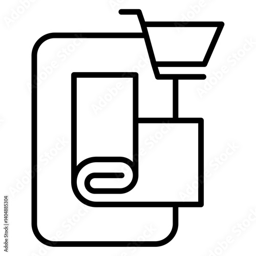 Online fabric shop line icon Simple outline vector logo