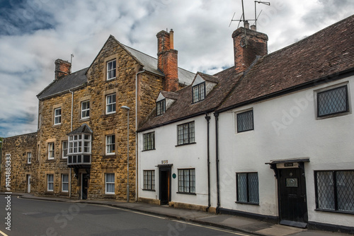 picturesque old houses on the South Street, Sherborne, Dorset, England, UK
