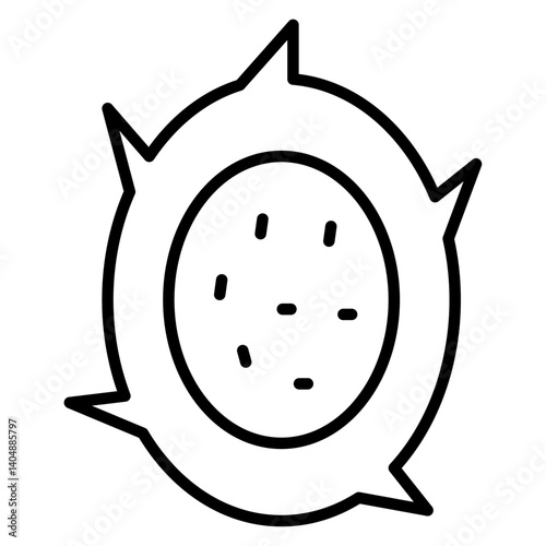 pitaya icon Simple outline vector logo