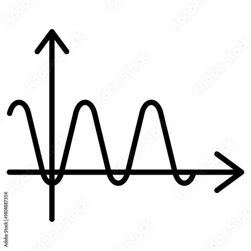 sinusoid icon Simple outline vector logo