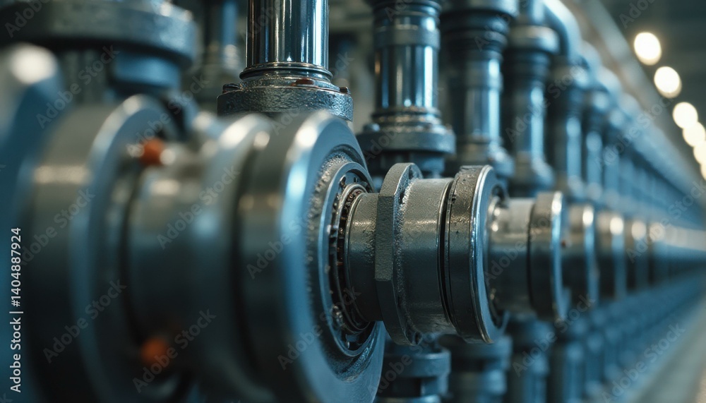 Industrial Conveyor Rollers in a Factory Setting with a Cinematic Look and Close Up View Industrial Conveyor Rollers in a Factory Setting with a Cinematic Look and Close Up View