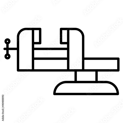 Vice clamp icon Simple outline vector logo