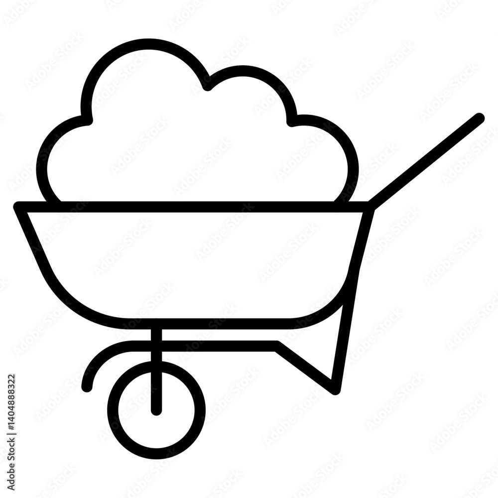 wheelbarrow unloading icon Simple outline vector logo wheelbarrow unloading icon Simple outline vector logo