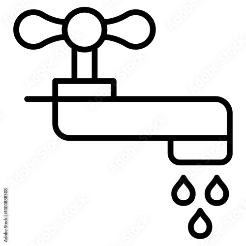 Water tap icon Simple outline vector logo