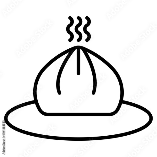wonton icon Simple outline vector logo