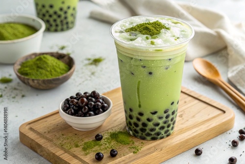 Matcha boba milk tea