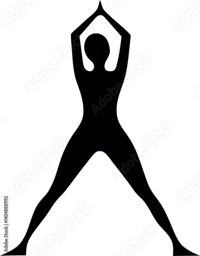 Yoga meditation vector art illustration isolated on a white background