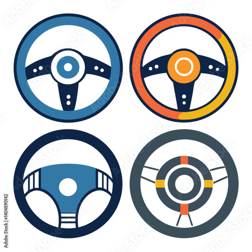 Free Download steering-wheel-icon vector image one white background - GFXLoad