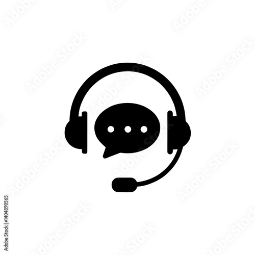Customer service support headset icon vector illustration for call center assistance