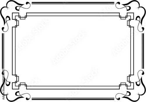 Art Nouveau frame on white background