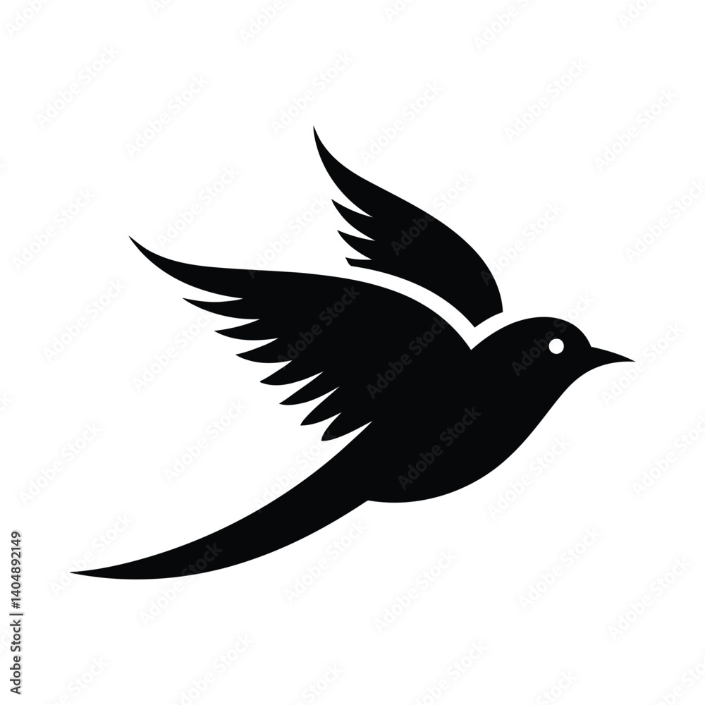 Fototapeta premium Bird logo concept black silhouette