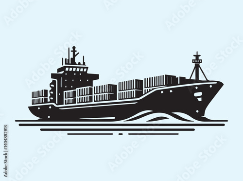Industrial Transport Vessel Silhouette