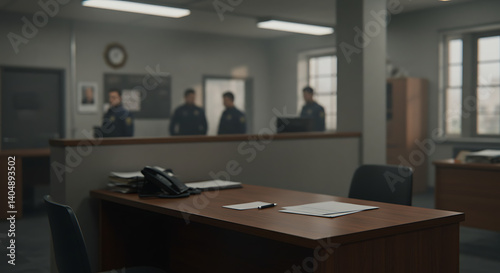 Quiet Duty: A Police Station Interior AI Generated