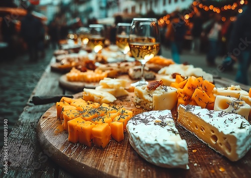 Cheese platter market stall.