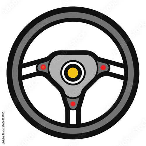 steering-wheel-icon-vector image on white background