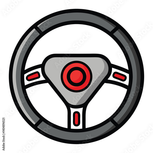 steering-wheel-icon-vector image on white background