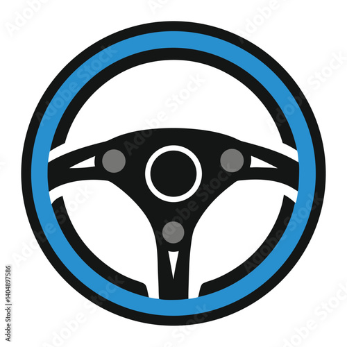 steering-wheel-icon-vector image on white background