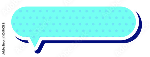 夏に使える吹き出し単体 立体的 ベクターデータ チラシ・雑誌・Web・動画素材 水玉入 水色