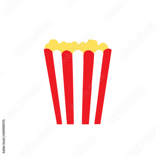 Classic Red and White Popcorn Bucket Filled with Buttered Popcorn