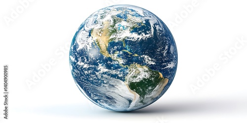 Earth Globe Isolated White Background