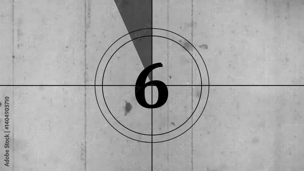 4K old-fashioned film countdown animation 10 to 0 seconds. Film Leader Countdown, 10 Seconds Vintage Movie Countdown Film Reel 4k animated 