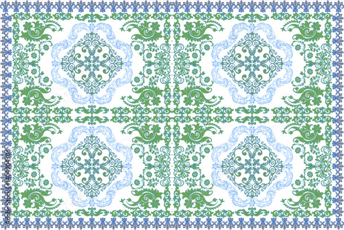 set of seamless patterns with lace Ikat pattern composed of patterns