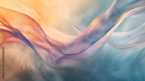Abstract Flowing Fabric Warm and Cool Tones, Delicate Texture